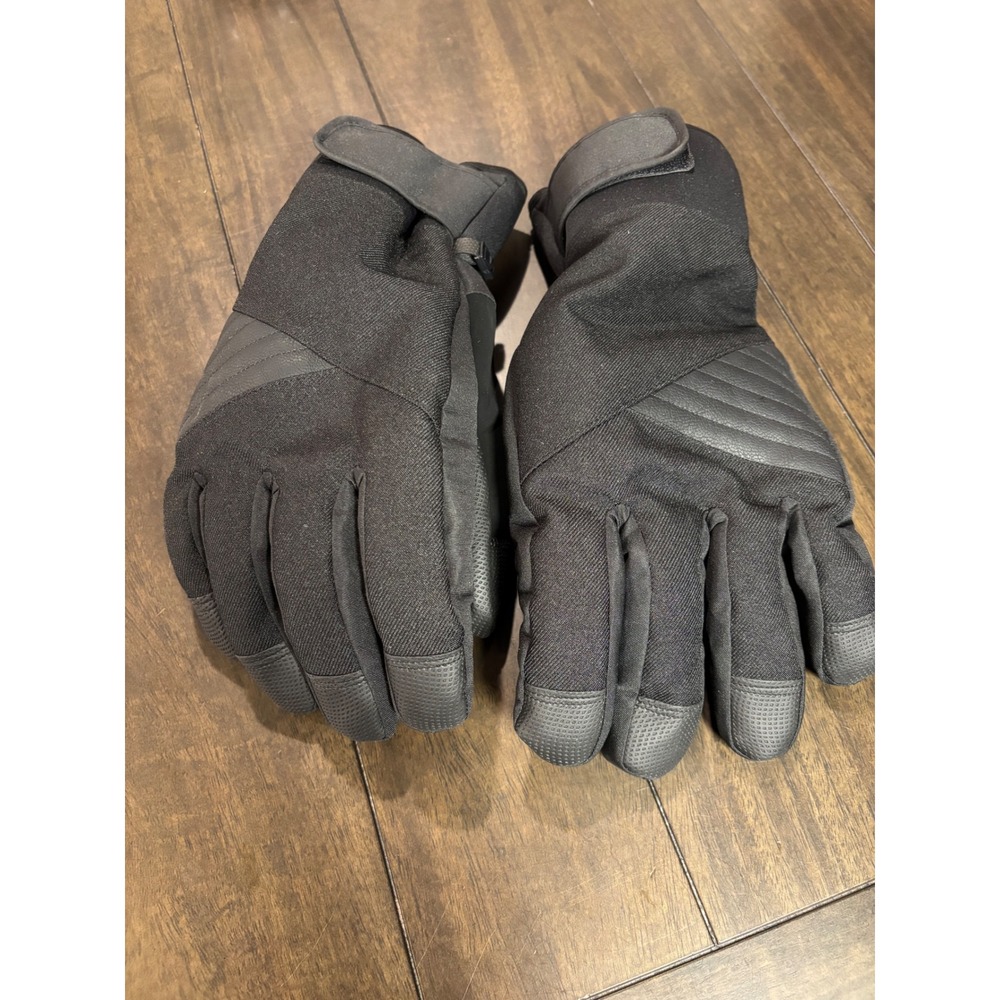 Goodfellow & Co Mens Black Winter Gloves L/XL Ski Snowboard Hook Loop Strap